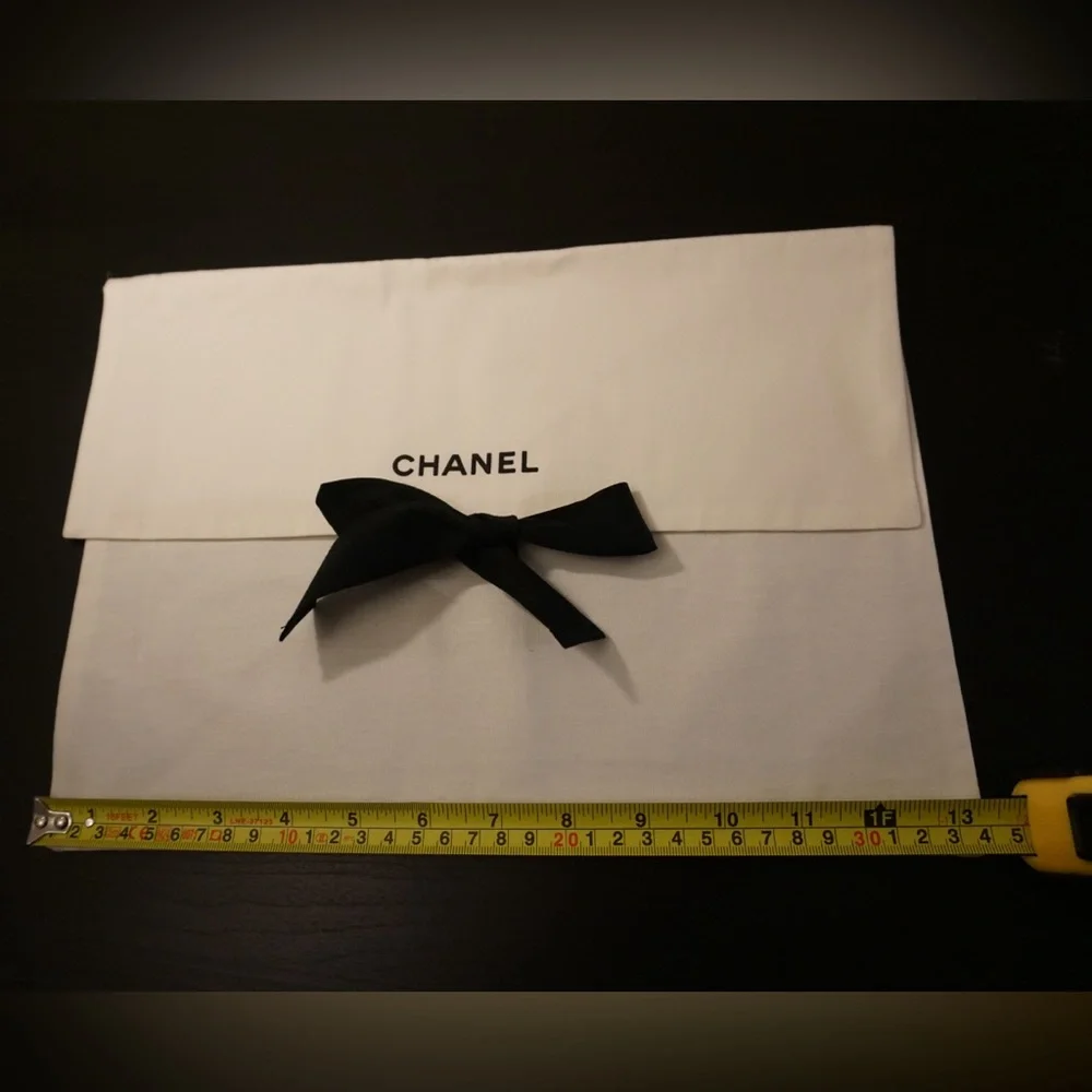 Authentic CHANEL Small Dust Bag with Black Bow - Picture 2 of 3